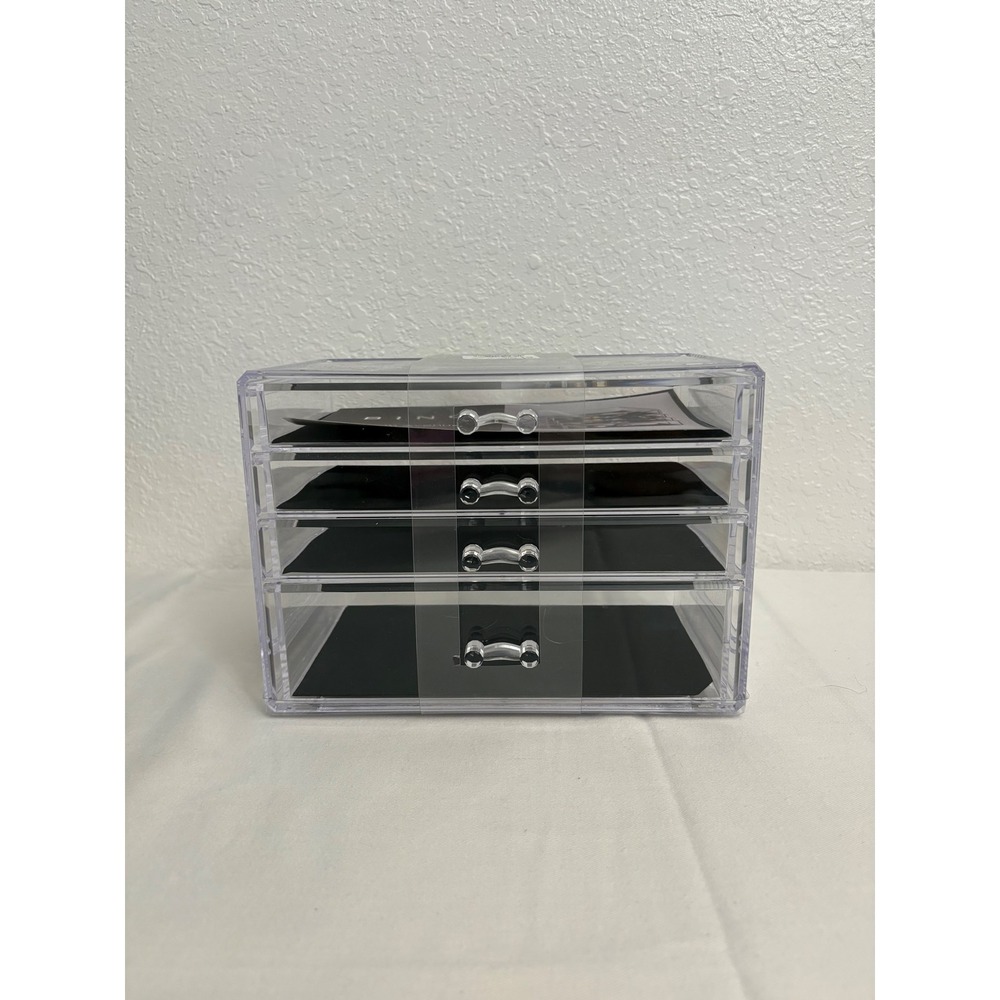 Bino Clear Acrylic 4 Drawer Organizer Chest Makeup Jewelry Storage Cosmetic‎